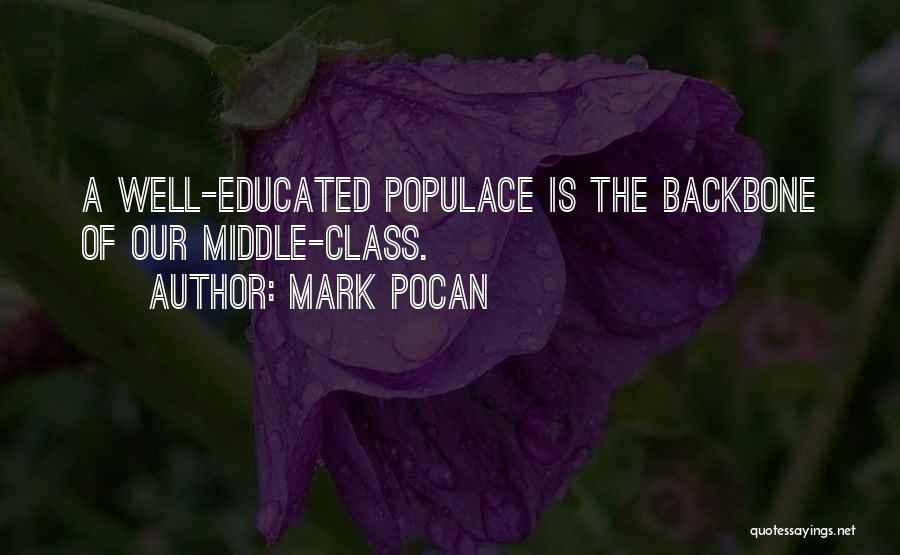 Mark Pocan Quotes: A Well-educated Populace Is The Backbone Of Our Middle-class.