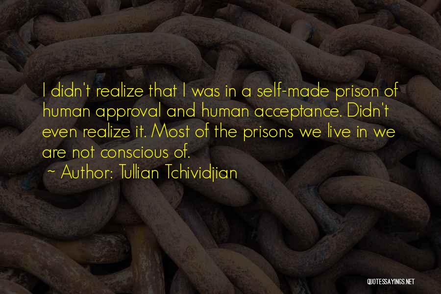 Tullian Tchividjian Quotes: I Didn't Realize That I Was In A Self-made Prison Of Human Approval And Human Acceptance. Didn't Even Realize It.