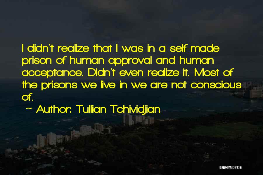 Tullian Tchividjian Quotes: I Didn't Realize That I Was In A Self-made Prison Of Human Approval And Human Acceptance. Didn't Even Realize It.