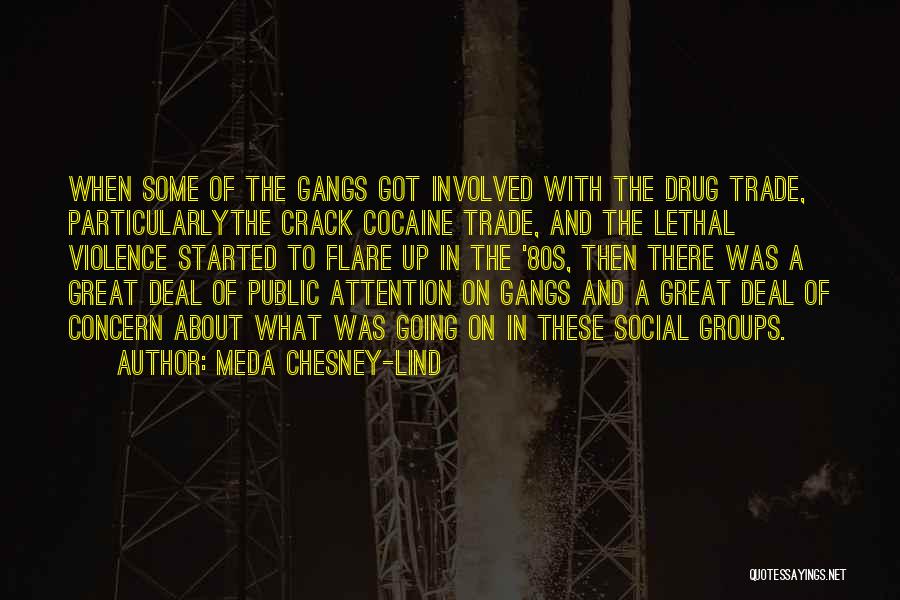 Meda Chesney-Lind Quotes: When Some Of The Gangs Got Involved With The Drug Trade, Particularlythe Crack Cocaine Trade, And The Lethal Violence Started