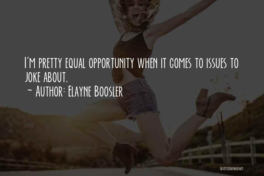 Elayne Boosler Quotes: I'm Pretty Equal Opportunity When It Comes To Issues To Joke About.