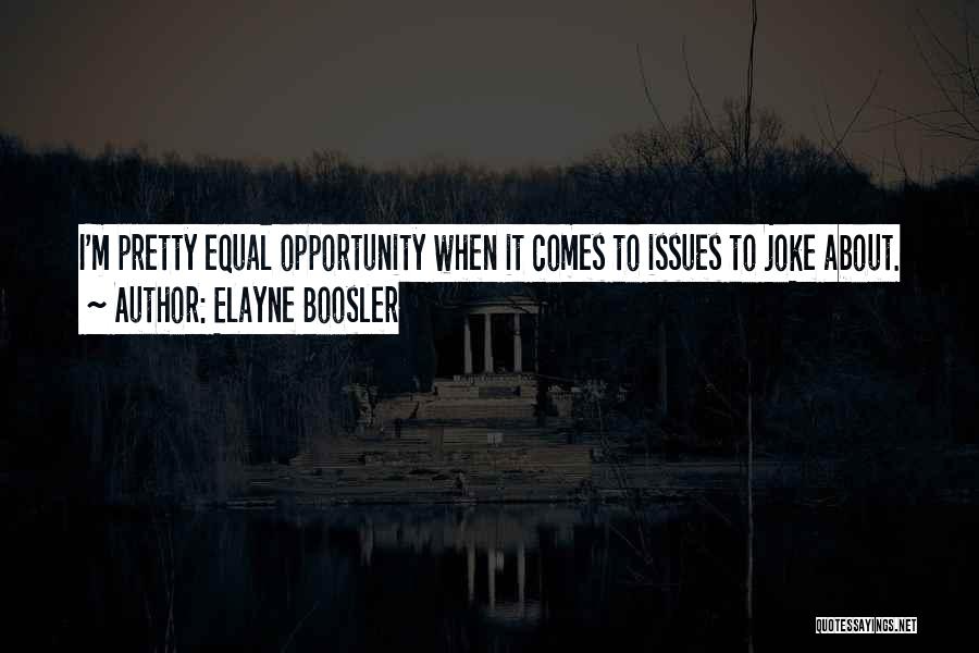 Elayne Boosler Quotes: I'm Pretty Equal Opportunity When It Comes To Issues To Joke About.