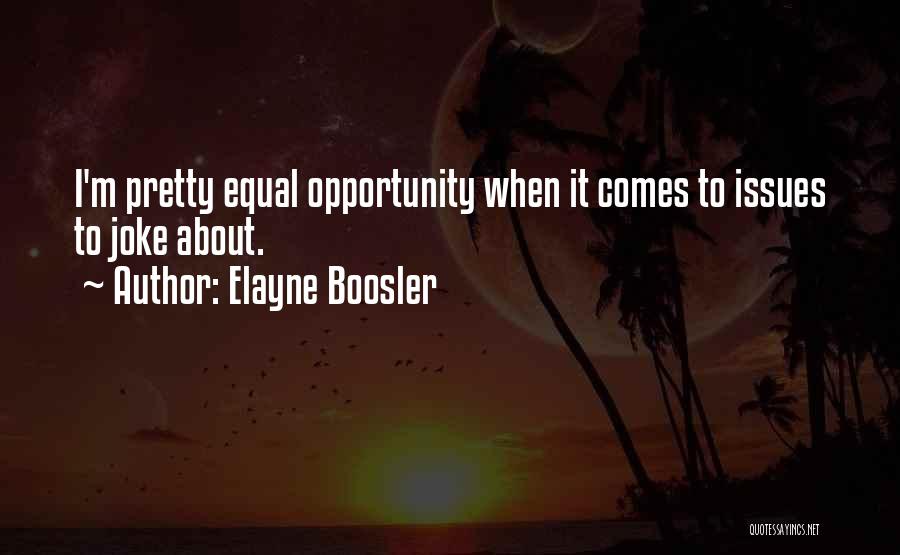 Elayne Boosler Quotes: I'm Pretty Equal Opportunity When It Comes To Issues To Joke About.