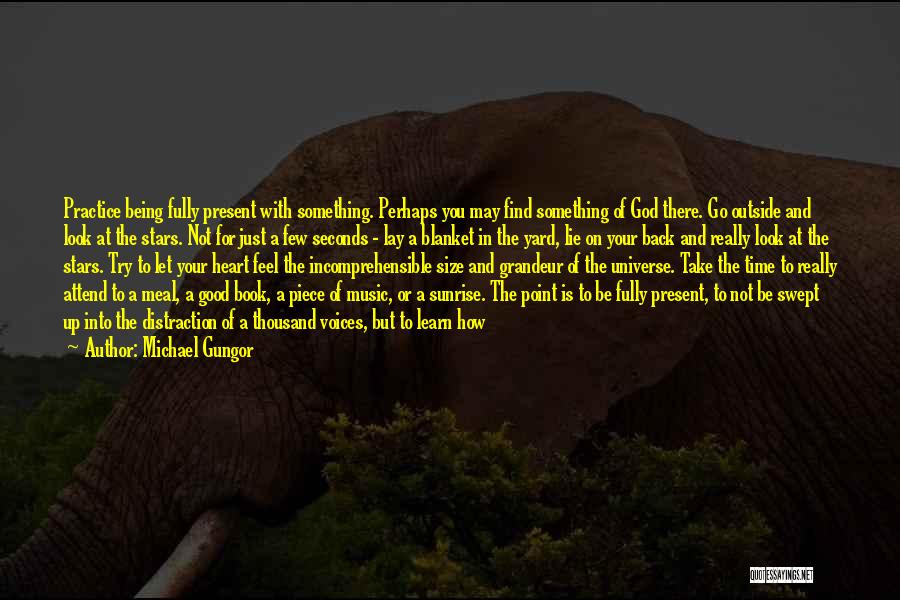 Michael Gungor Quotes: Practice Being Fully Present With Something. Perhaps You May Find Something Of God There. Go Outside And Look At The