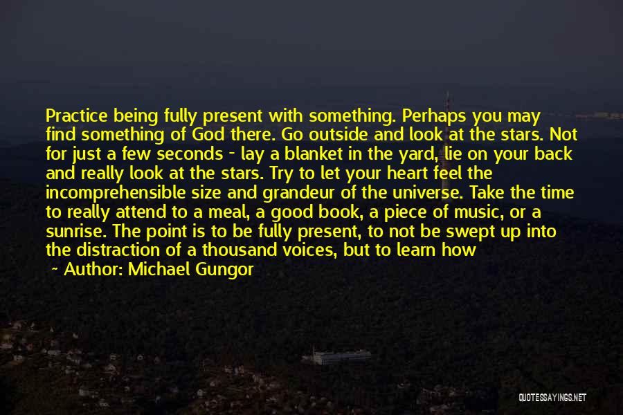 Michael Gungor Quotes: Practice Being Fully Present With Something. Perhaps You May Find Something Of God There. Go Outside And Look At The