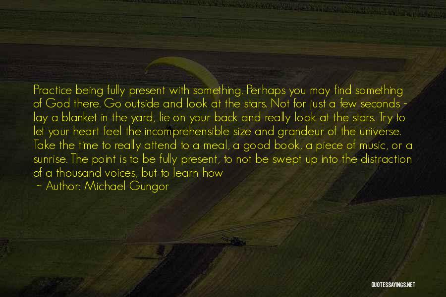 Michael Gungor Quotes: Practice Being Fully Present With Something. Perhaps You May Find Something Of God There. Go Outside And Look At The