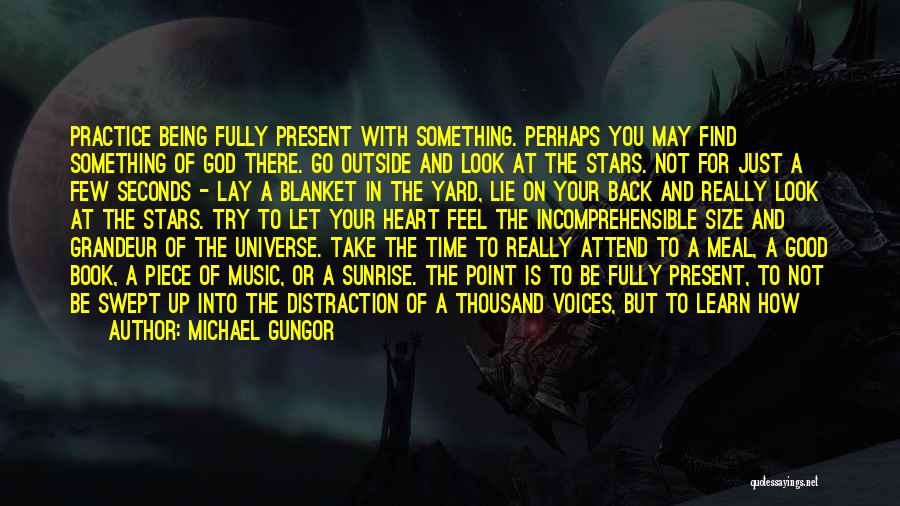 Michael Gungor Quotes: Practice Being Fully Present With Something. Perhaps You May Find Something Of God There. Go Outside And Look At The