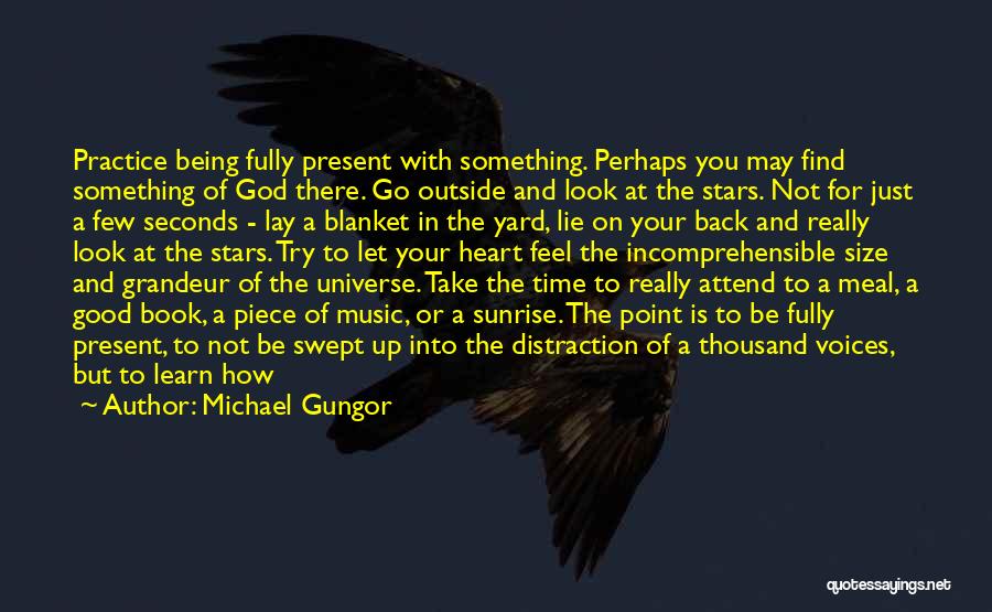 Michael Gungor Quotes: Practice Being Fully Present With Something. Perhaps You May Find Something Of God There. Go Outside And Look At The