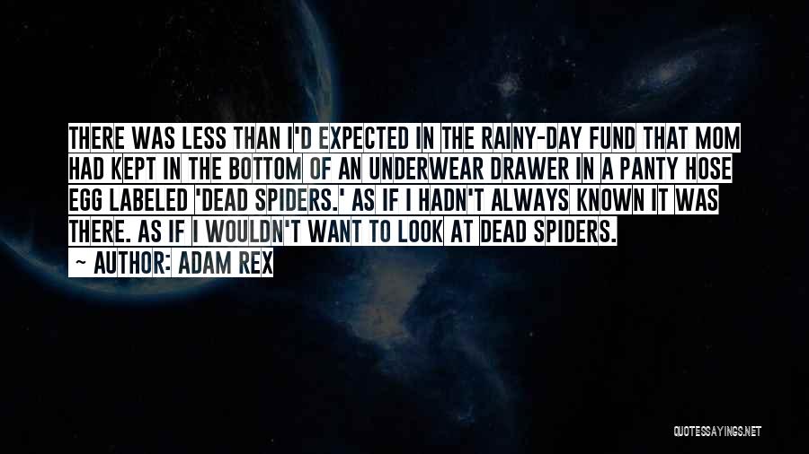 Adam Rex Quotes: There Was Less Than I'd Expected In The Rainy-day Fund That Mom Had Kept In The Bottom Of An Underwear