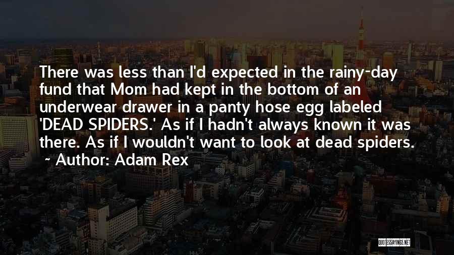 Adam Rex Quotes: There Was Less Than I'd Expected In The Rainy-day Fund That Mom Had Kept In The Bottom Of An Underwear