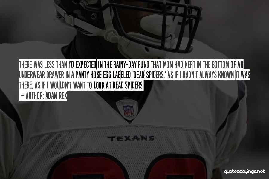 Adam Rex Quotes: There Was Less Than I'd Expected In The Rainy-day Fund That Mom Had Kept In The Bottom Of An Underwear