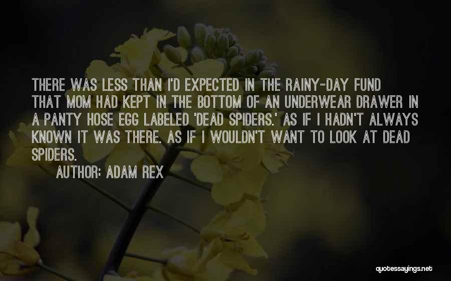 Adam Rex Quotes: There Was Less Than I'd Expected In The Rainy-day Fund That Mom Had Kept In The Bottom Of An Underwear