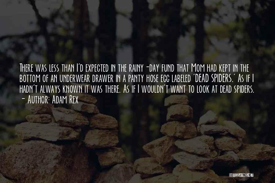 Adam Rex Quotes: There Was Less Than I'd Expected In The Rainy-day Fund That Mom Had Kept In The Bottom Of An Underwear