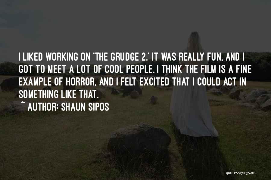 Shaun Sipos Quotes: I Liked Working On 'the Grudge 2.' It Was Really Fun, And I Got To Meet A Lot Of Cool