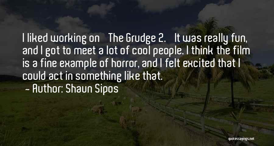 Shaun Sipos Quotes: I Liked Working On 'the Grudge 2.' It Was Really Fun, And I Got To Meet A Lot Of Cool