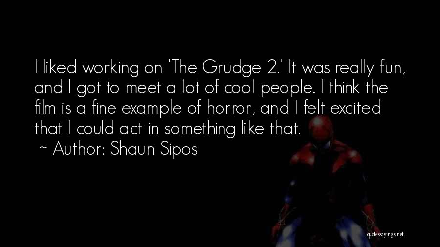 Shaun Sipos Quotes: I Liked Working On 'the Grudge 2.' It Was Really Fun, And I Got To Meet A Lot Of Cool