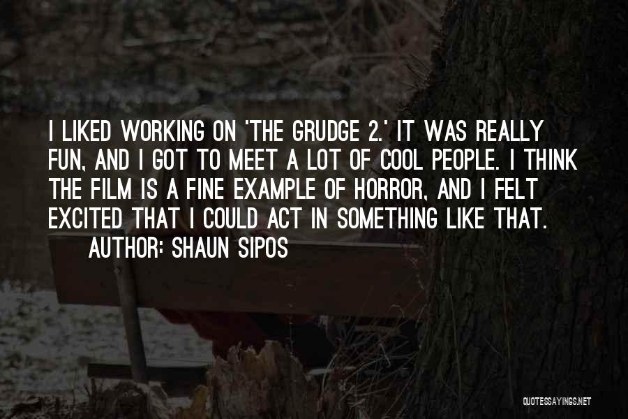 Shaun Sipos Quotes: I Liked Working On 'the Grudge 2.' It Was Really Fun, And I Got To Meet A Lot Of Cool