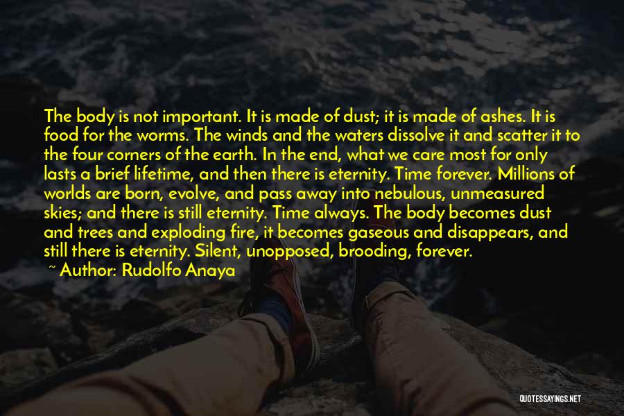 Rudolfo Anaya Quotes: The Body Is Not Important. It Is Made Of Dust; It Is Made Of Ashes. It Is Food For The