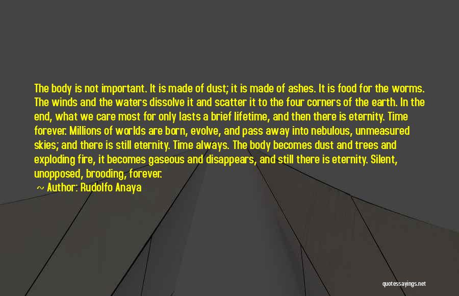 Rudolfo Anaya Quotes: The Body Is Not Important. It Is Made Of Dust; It Is Made Of Ashes. It Is Food For The