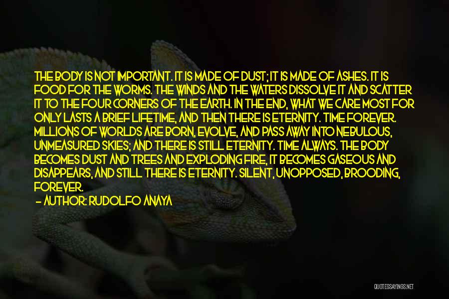 Rudolfo Anaya Quotes: The Body Is Not Important. It Is Made Of Dust; It Is Made Of Ashes. It Is Food For The