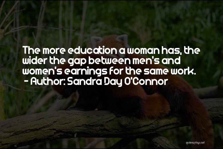 Sandra Day O'Connor Quotes: The More Education A Woman Has, The Wider The Gap Between Men's And Women's Earnings For The Same Work.