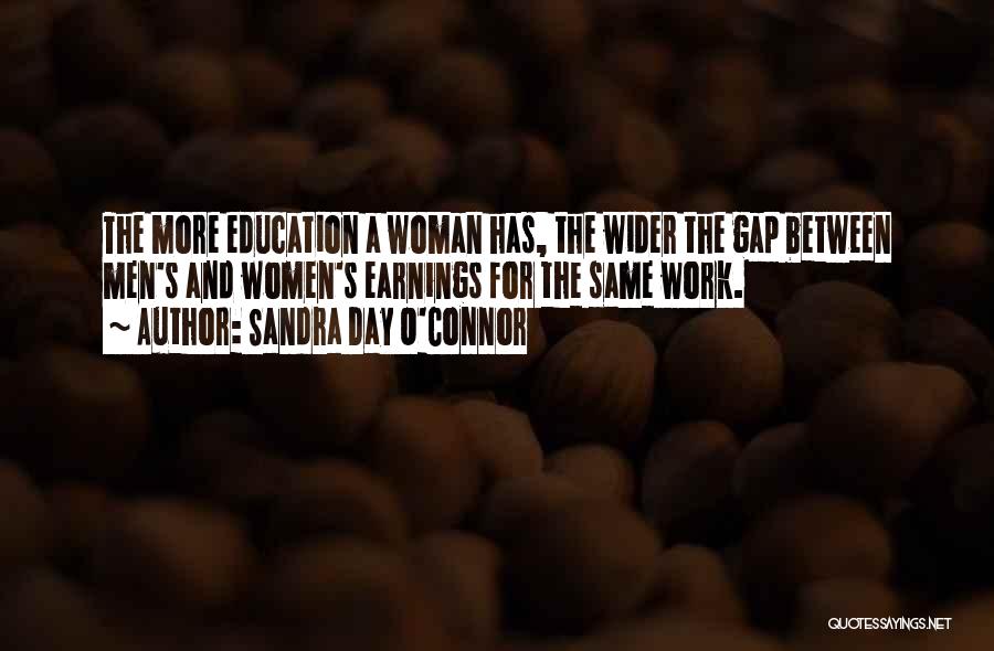 Sandra Day O'Connor Quotes: The More Education A Woman Has, The Wider The Gap Between Men's And Women's Earnings For The Same Work.