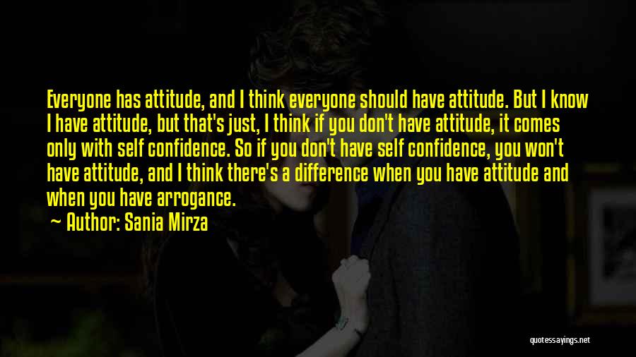 Sania Mirza Quotes: Everyone Has Attitude, And I Think Everyone Should Have Attitude. But I Know I Have Attitude, But That's Just, I