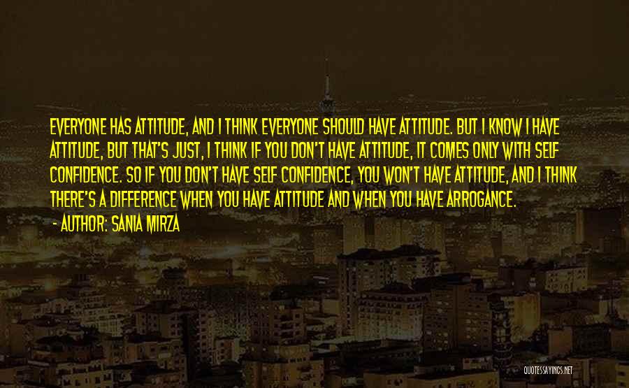 Sania Mirza Quotes: Everyone Has Attitude, And I Think Everyone Should Have Attitude. But I Know I Have Attitude, But That's Just, I