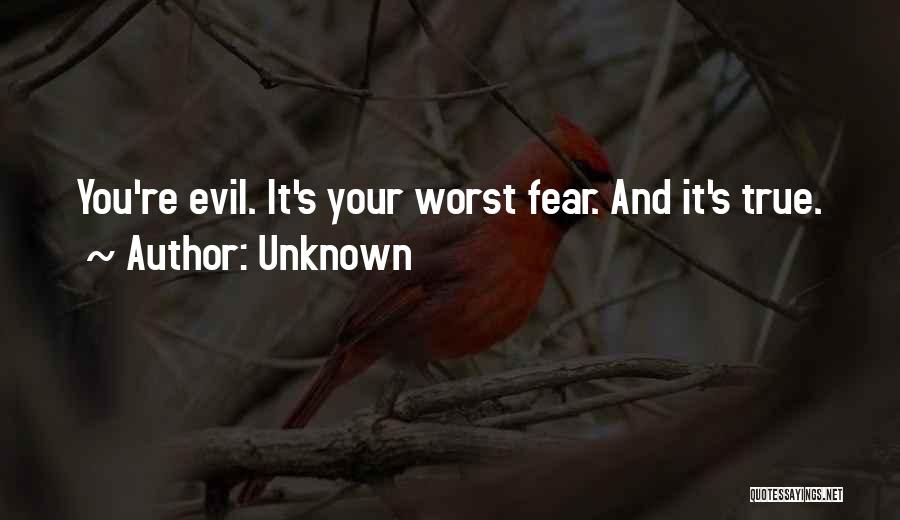 Unknown Quotes: You're Evil. It's Your Worst Fear. And It's True.