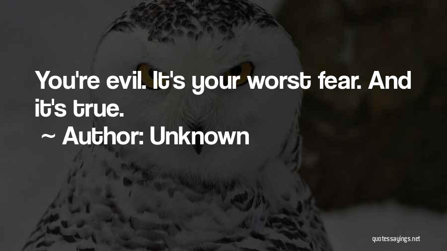 Unknown Quotes: You're Evil. It's Your Worst Fear. And It's True.