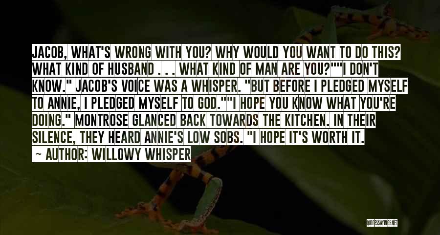 Willowy Whisper Quotes: Jacob, What's Wrong With You? Why Would You Want To Do This? What Kind Of Husband . . . What