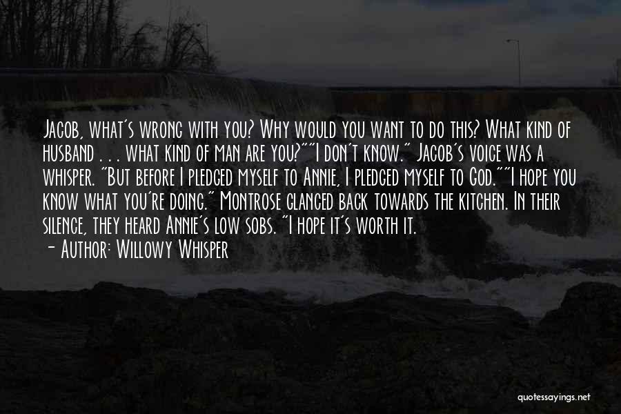 Willowy Whisper Quotes: Jacob, What's Wrong With You? Why Would You Want To Do This? What Kind Of Husband . . . What