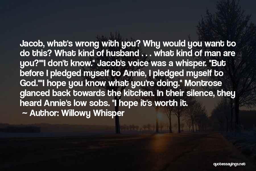 Willowy Whisper Quotes: Jacob, What's Wrong With You? Why Would You Want To Do This? What Kind Of Husband . . . What