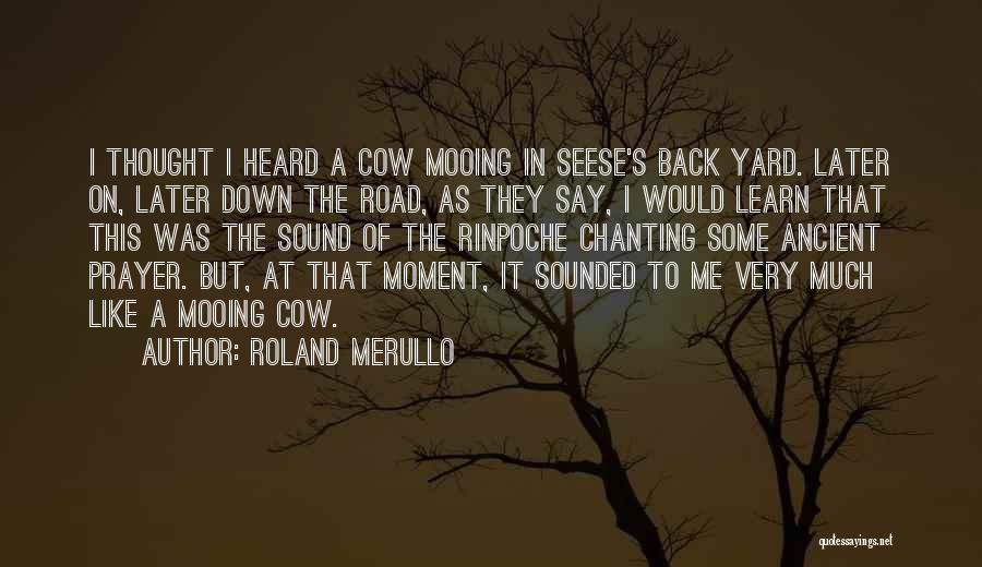 Roland Merullo Quotes: I Thought I Heard A Cow Mooing In Seese's Back Yard. Later On, Later Down The Road, As They Say,