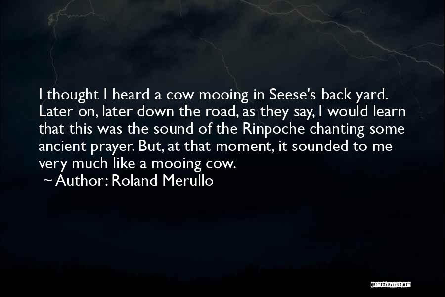 Roland Merullo Quotes: I Thought I Heard A Cow Mooing In Seese's Back Yard. Later On, Later Down The Road, As They Say,