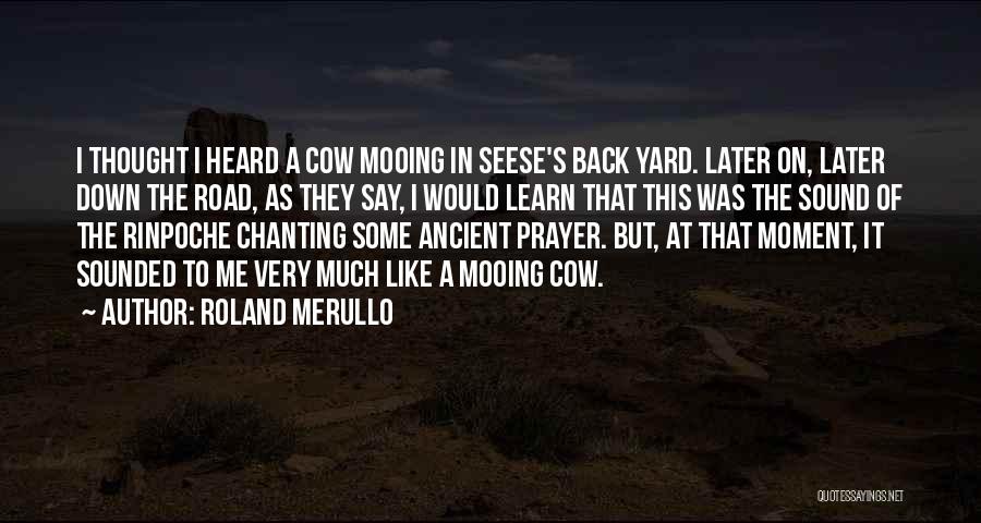 Roland Merullo Quotes: I Thought I Heard A Cow Mooing In Seese's Back Yard. Later On, Later Down The Road, As They Say,