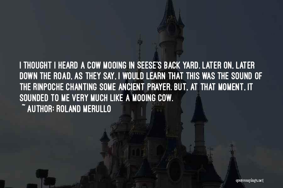 Roland Merullo Quotes: I Thought I Heard A Cow Mooing In Seese's Back Yard. Later On, Later Down The Road, As They Say,