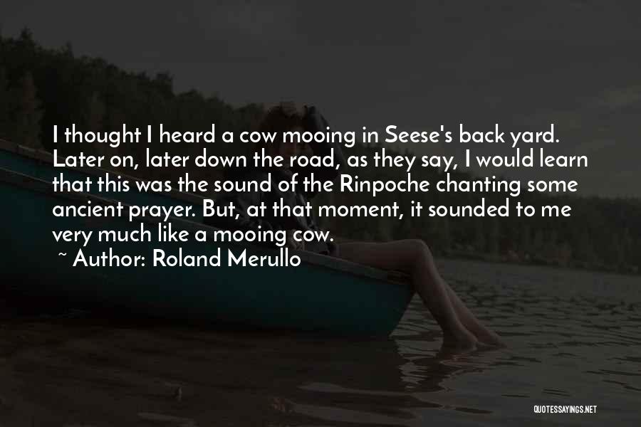 Roland Merullo Quotes: I Thought I Heard A Cow Mooing In Seese's Back Yard. Later On, Later Down The Road, As They Say,