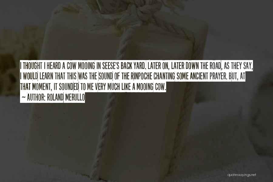 Roland Merullo Quotes: I Thought I Heard A Cow Mooing In Seese's Back Yard. Later On, Later Down The Road, As They Say,