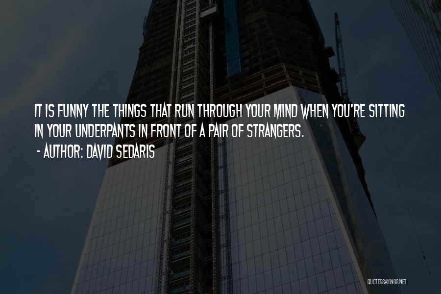David Sedaris Quotes: It Is Funny The Things That Run Through Your Mind When You're Sitting In Your Underpants In Front Of A