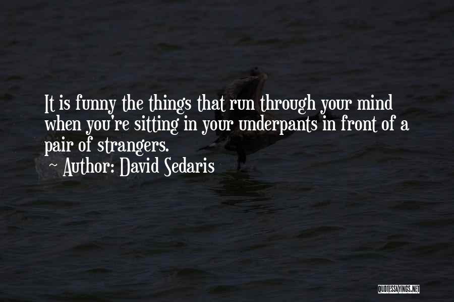 David Sedaris Quotes: It Is Funny The Things That Run Through Your Mind When You're Sitting In Your Underpants In Front Of A