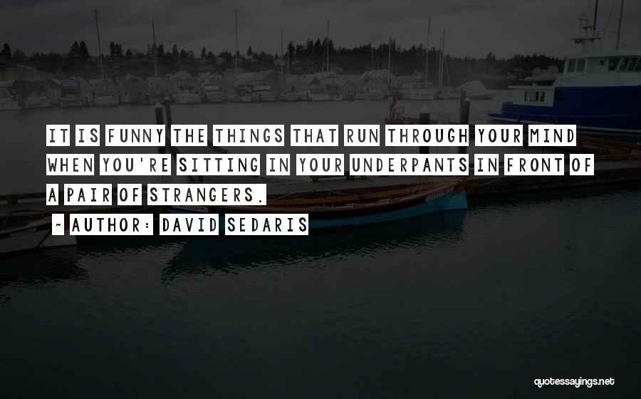 David Sedaris Quotes: It Is Funny The Things That Run Through Your Mind When You're Sitting In Your Underpants In Front Of A