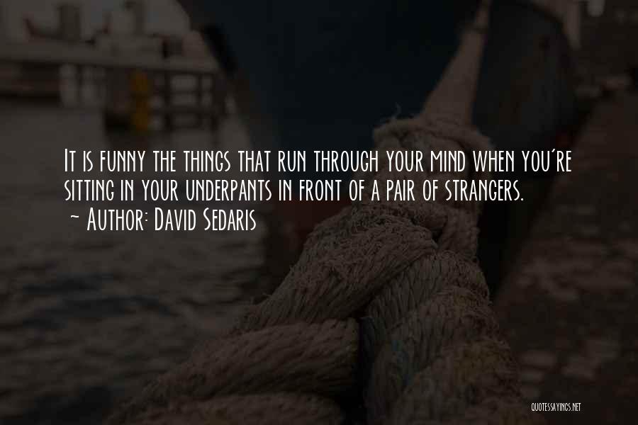 David Sedaris Quotes: It Is Funny The Things That Run Through Your Mind When You're Sitting In Your Underpants In Front Of A