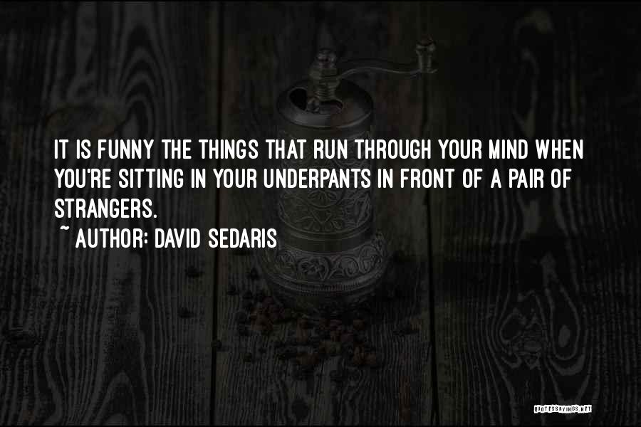 David Sedaris Quotes: It Is Funny The Things That Run Through Your Mind When You're Sitting In Your Underpants In Front Of A