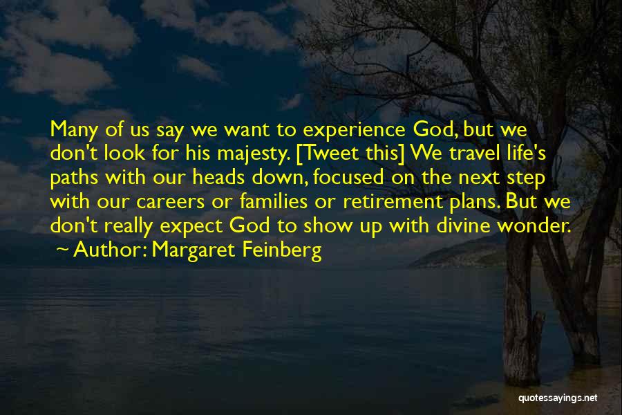 Margaret Feinberg Quotes: Many Of Us Say We Want To Experience God, But We Don't Look For His Majesty. [tweet This] We Travel