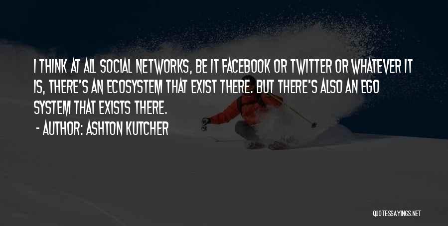 Ashton Kutcher Quotes: I Think At All Social Networks, Be It Facebook Or Twitter Or Whatever It Is, There's An Ecosystem That Exist