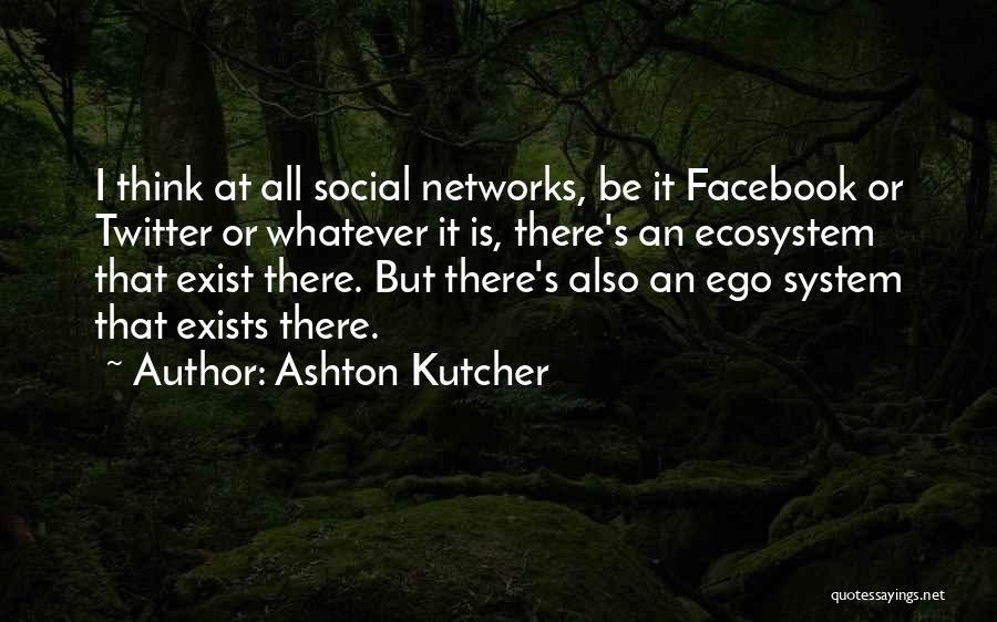 Ashton Kutcher Quotes: I Think At All Social Networks, Be It Facebook Or Twitter Or Whatever It Is, There's An Ecosystem That Exist