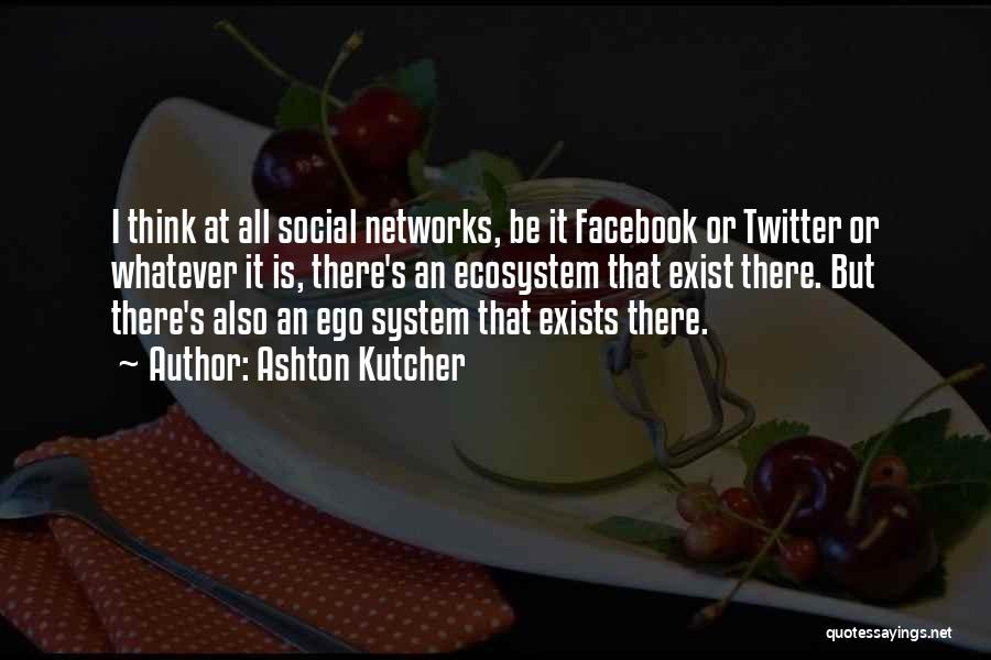 Ashton Kutcher Quotes: I Think At All Social Networks, Be It Facebook Or Twitter Or Whatever It Is, There's An Ecosystem That Exist