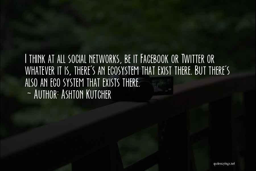 Ashton Kutcher Quotes: I Think At All Social Networks, Be It Facebook Or Twitter Or Whatever It Is, There's An Ecosystem That Exist