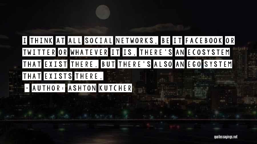 Ashton Kutcher Quotes: I Think At All Social Networks, Be It Facebook Or Twitter Or Whatever It Is, There's An Ecosystem That Exist